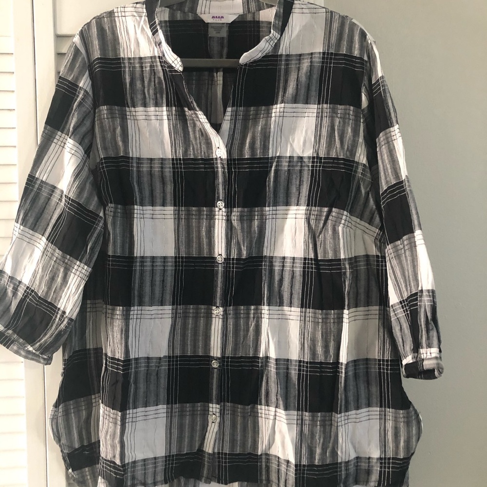 Women’s 20W Alia Plus, Black and White Plaid,